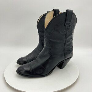 Nocona 8220 Women Size 6.5C Black Leather Western Rodeo Pull On Pump Boot